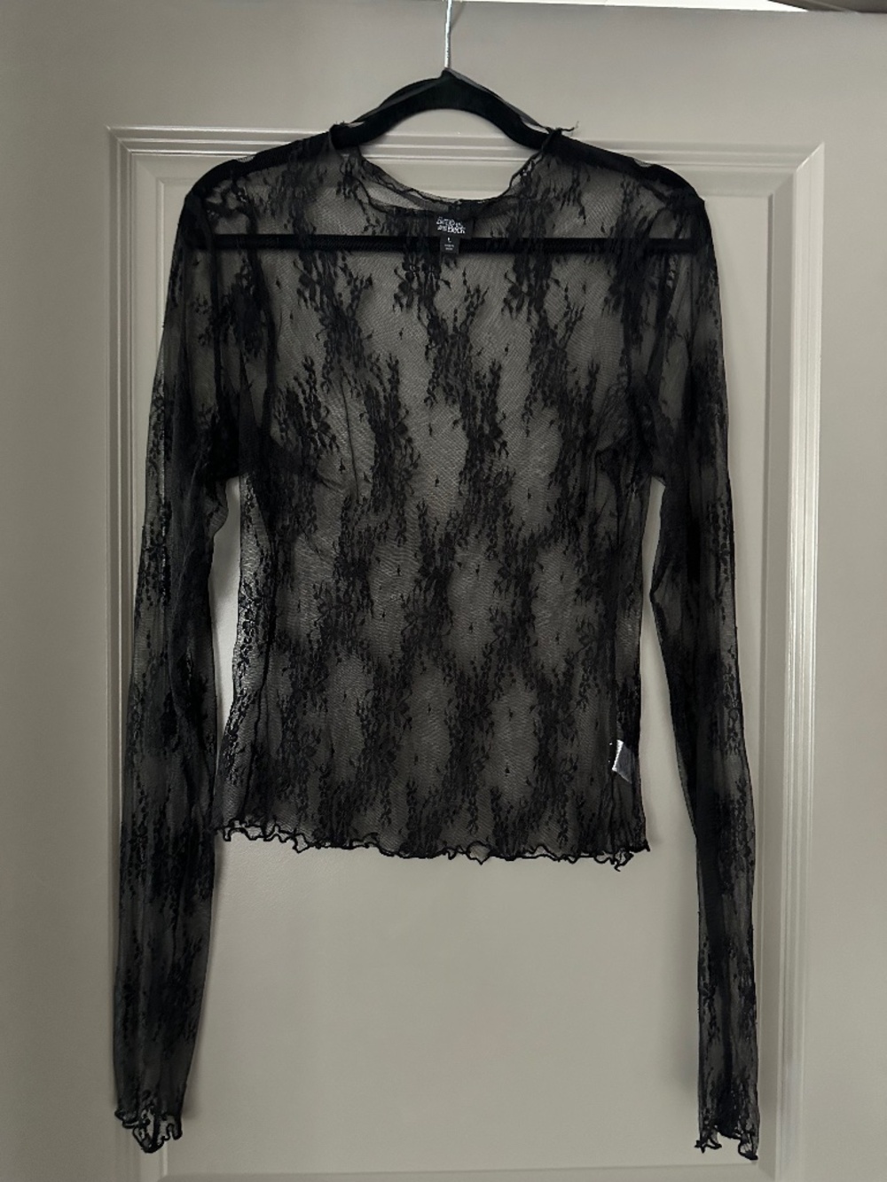 Beverly and Beck Long Sleeve Floral Mesh shirt